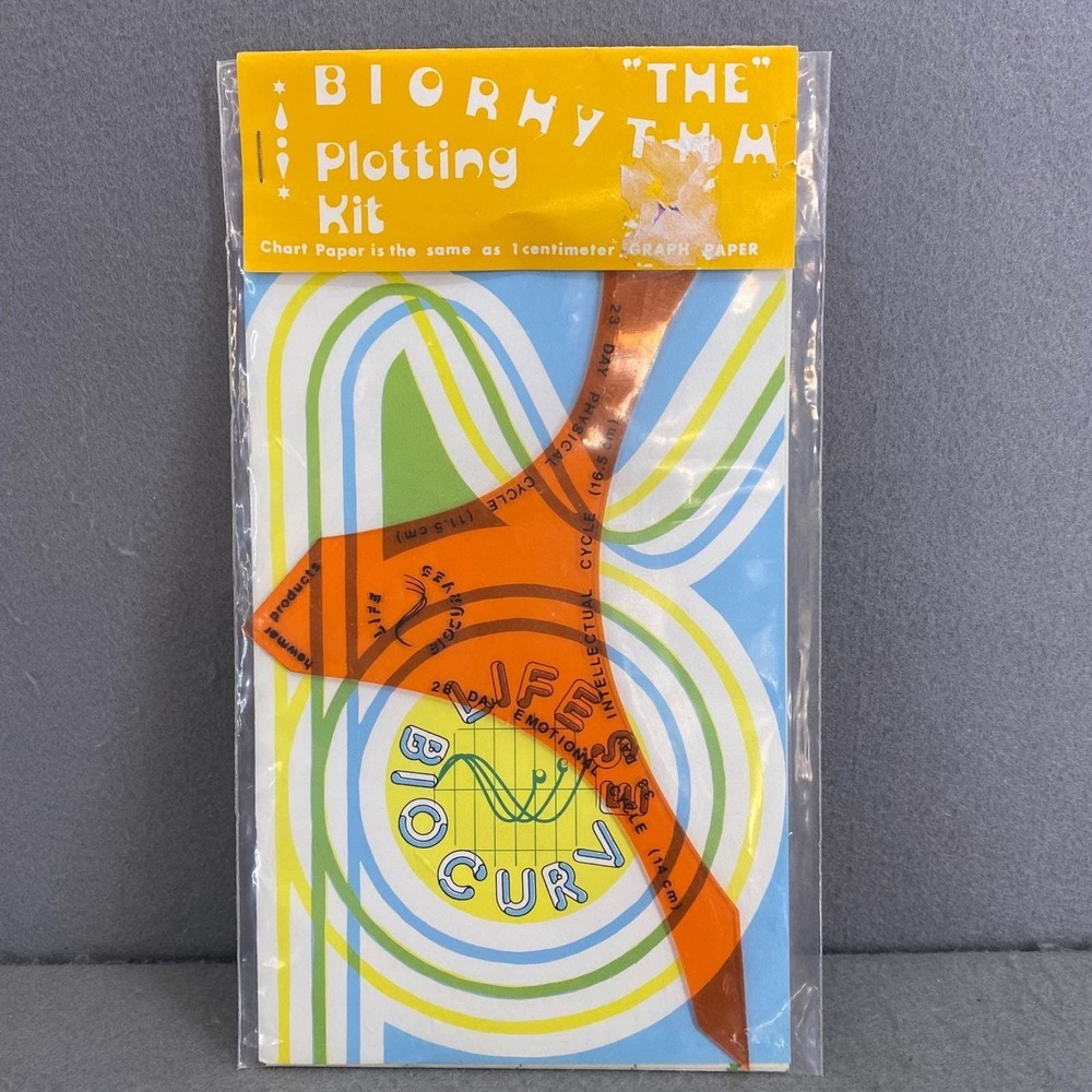 Vintage 1976 Hewmar Products Biorhythm Plotting‎ Kit Life Biocurves Retro 70s